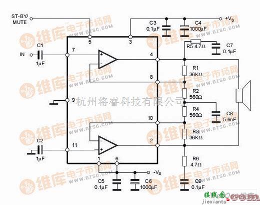 BTL输出方式应用制作电路图  第1张