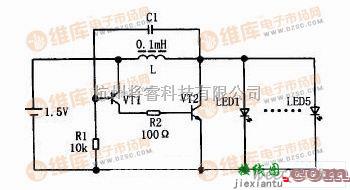 LED电路中的LED手电筒驱动电路原理图  第1张