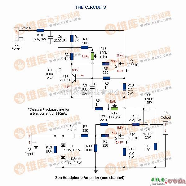 音频电路中的ZEN的耳机功放电路图  第1张