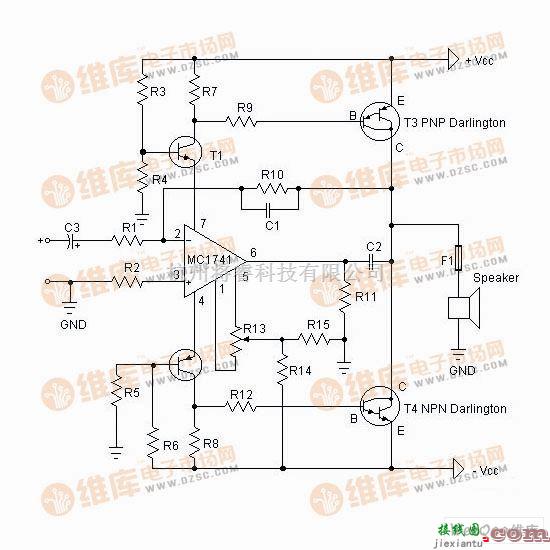 音频处理中的摩托罗拉 Hi-Fi 功率放大器电路图  第1张