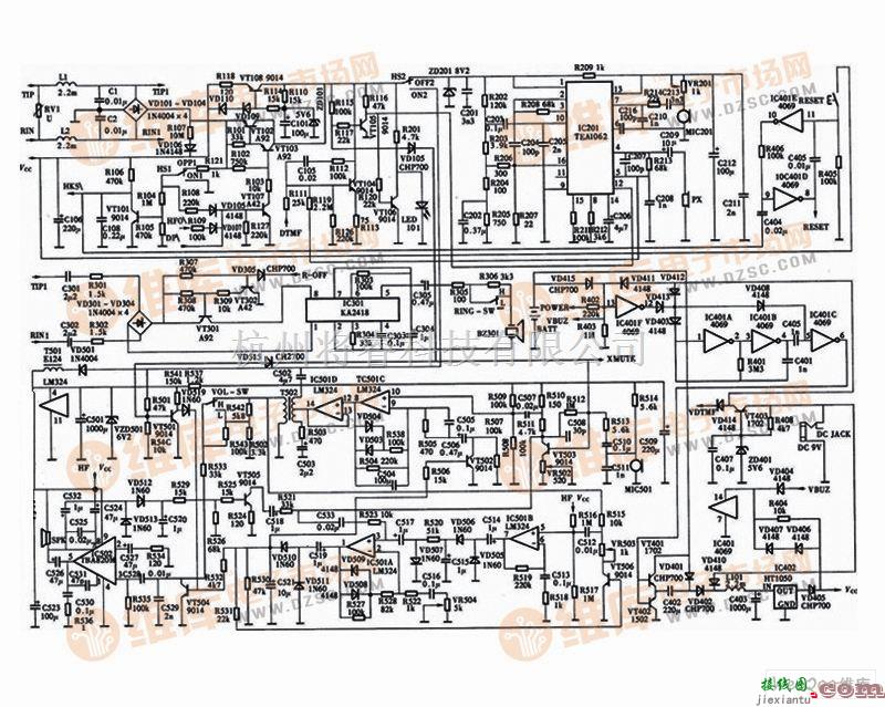 有线通信中的TCL HCD968(2)P/TSD型来电显示电话机电路图  第1张