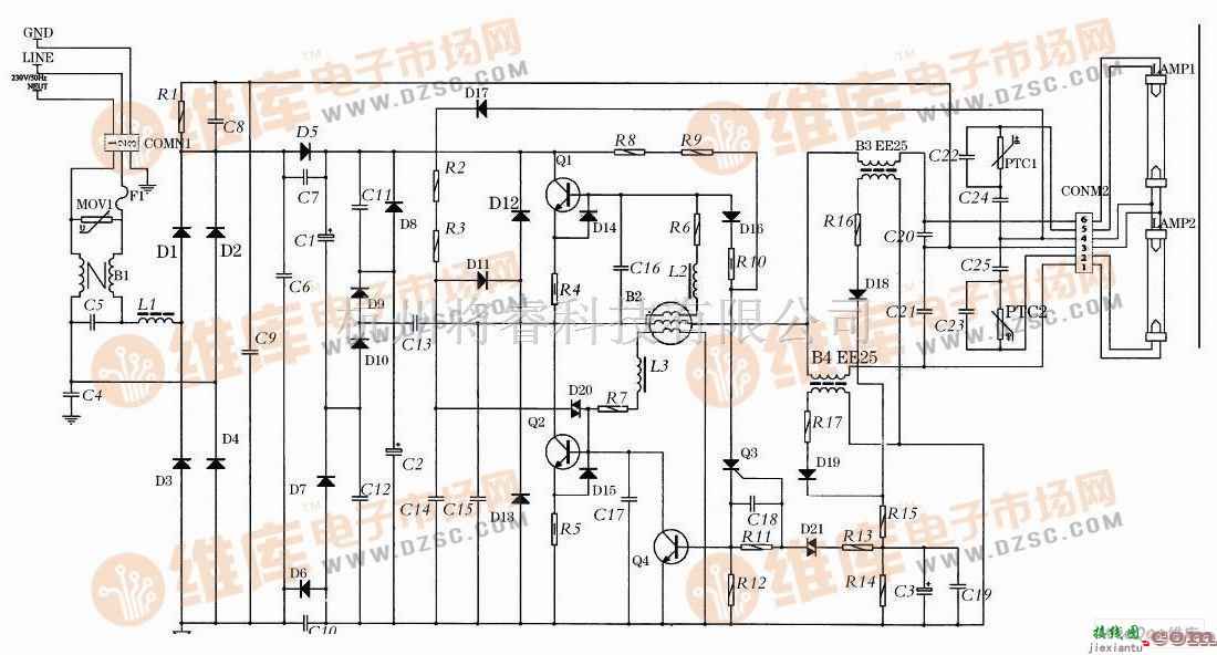 保护电路中的电子镇流器的异常状态保护电路图  第1张