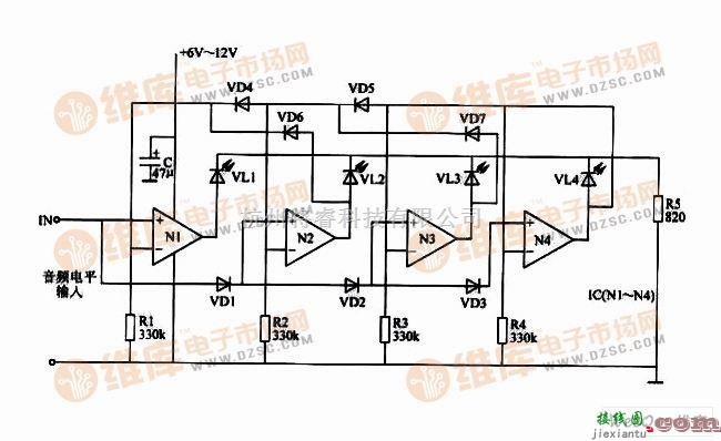 LED电路中的LED电平指示器自身不带增益放大电路  第1张