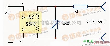 保护电路中的固态继电器过压保护电路图  第1张