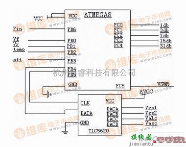 控制电路中的功放数字控制部分原理图  第1张