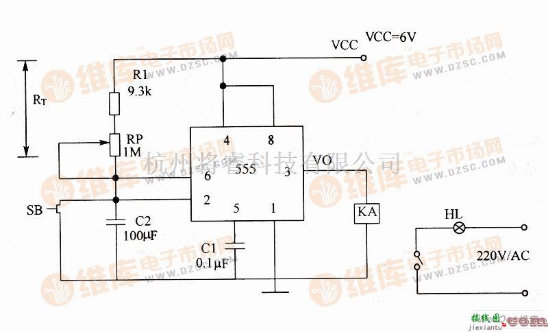 定时控制中的一个相片曝光定时器电路图  第1张