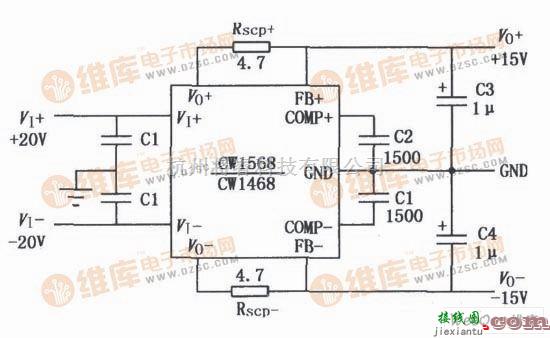 逆变电源中的由CW1468／1568多端固定对称稳压器  第1张