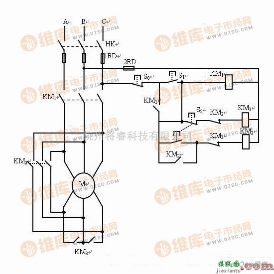 控制电路中的3按钮手动星三角起动控制电路图  第1张