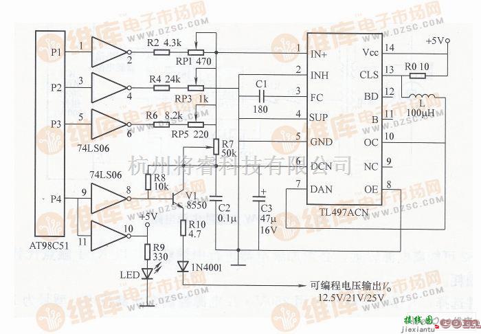 电源电路中的数控编程自动升压电源电路图  第1张