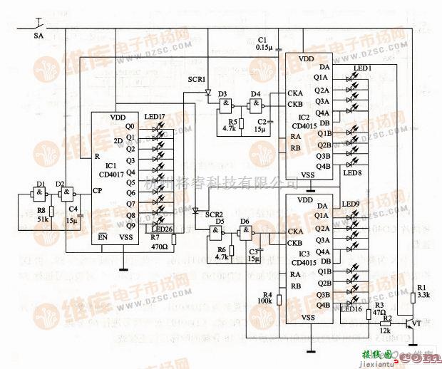 控制电路中的火箭发射模拟电路图  第1张