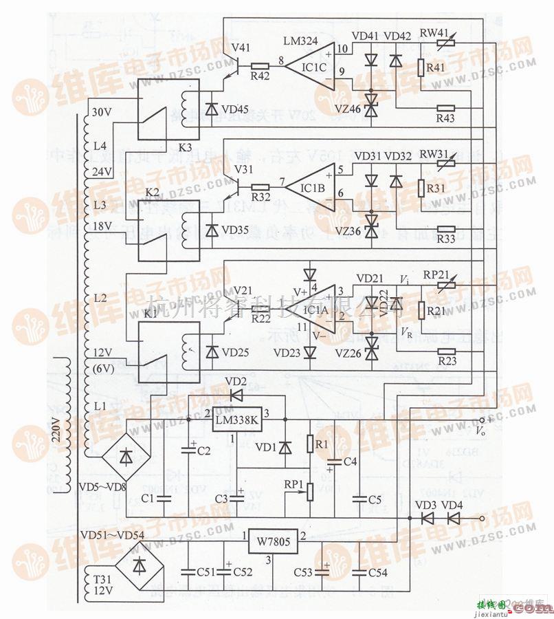 稳压电源中的低功耗可调稳压电源电路图  第1张