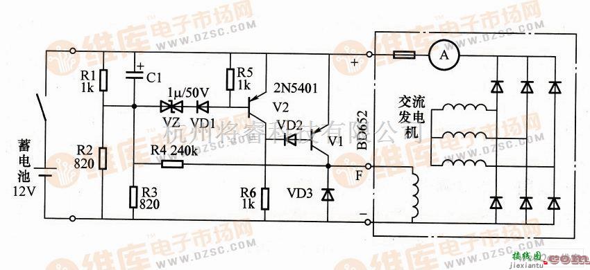 控制电路中的晶体管调压器电路图  第1张