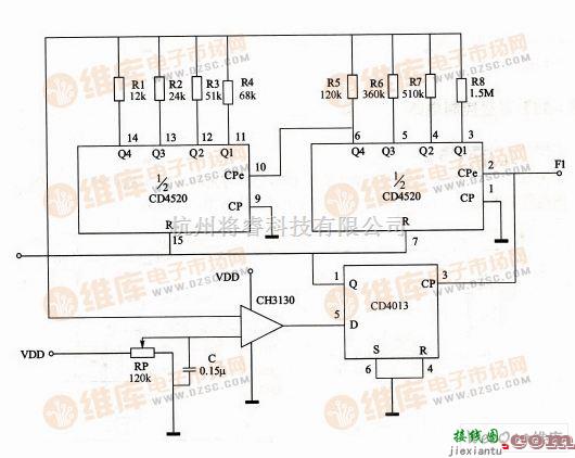 数字电路中的由电位器调节的分频电路图  第1张