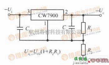 稳压电源中的由CW7900构成的高输出电压集成稳压电源电路之一  第1张