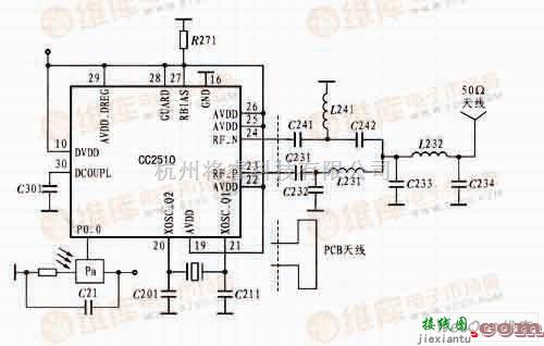 温度传感电路中的基于片内温度传感器和光敏器件的节点设备电路图  第1张