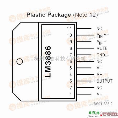 集成音频放大中的LM3886功放集成电路图  第1张