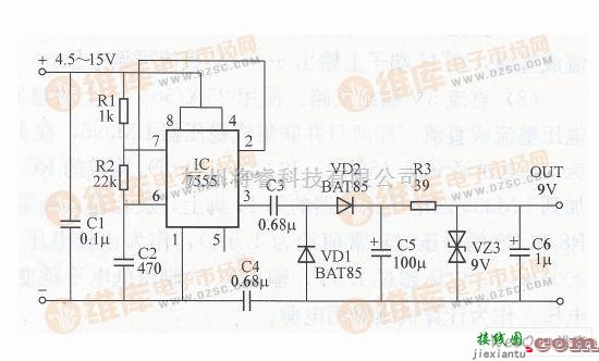 电源电路中的仪表用9V电源电路图  第1张