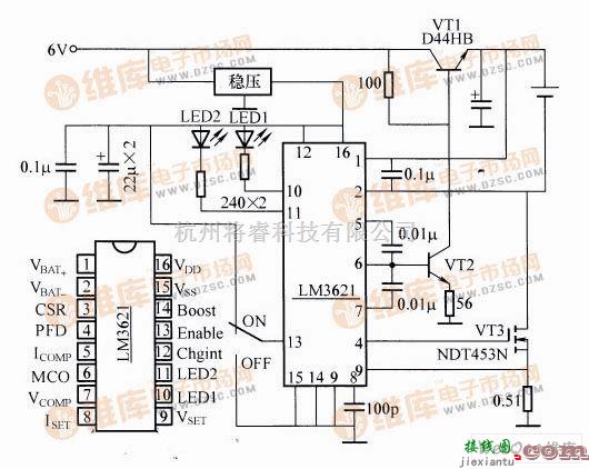 充电电路中的智能型锂离子电池充电器集成电路图  第1张