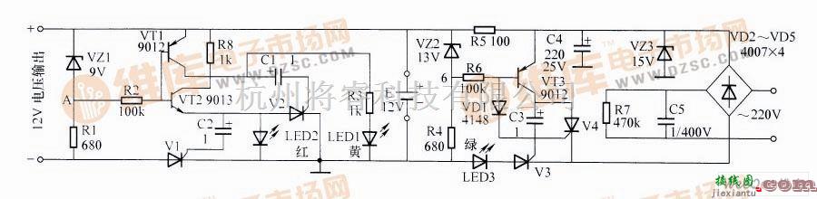 充电电路中的蓄电池充放电保护器电路图  第1张