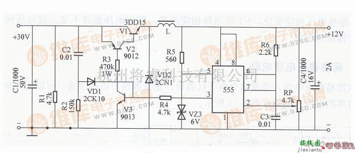 开关稳压电源中的用555组成的开关型稳压电源电路图  第1张