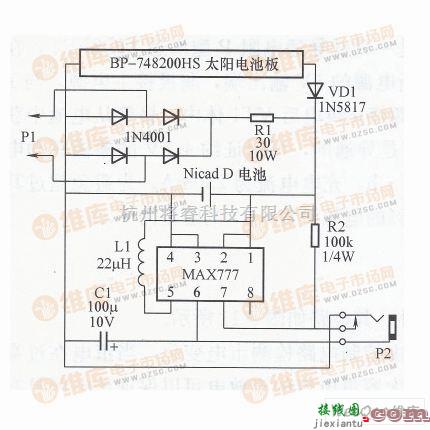 电源电路中的5V太阳能电源电路图  第1张