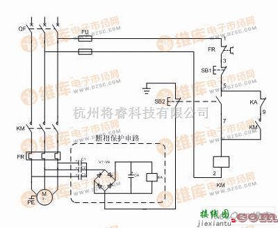 保护电路中的缺相保护原理图  第1张