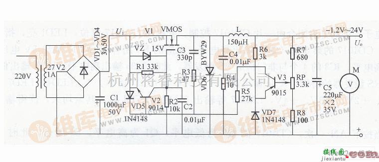 开关稳压电源中的1.2～24开关稳压电源电路图  第1张