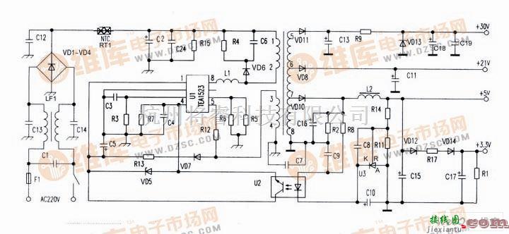 电源电路中的电源板电路图  第1张