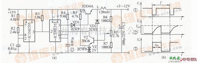 开关稳压电源中的开关式3～12V可调稳压电源电路图  第1张