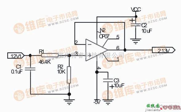 检测电路中的12V检测电压的调理电路图  第1张