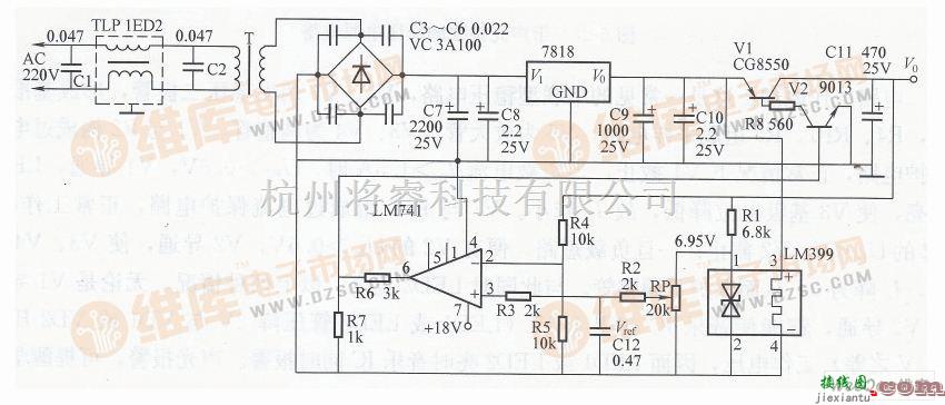 稳压电源中的高精度直流稳压电源电路图  第1张