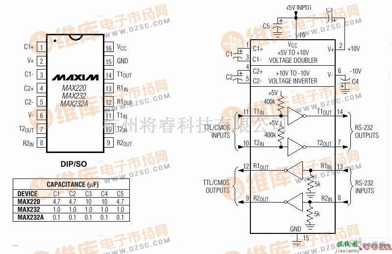 MAX232电路图  第1张