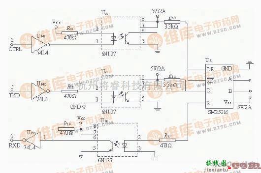 通信电路中的基于RS485通信电路图  第1张