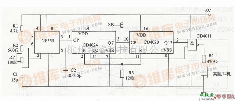 数字电路中的定时器电路图  第1张