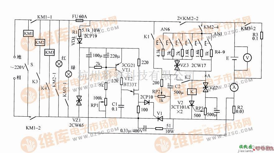 充电电路中的蓄电池快速充电器电路图  第1张