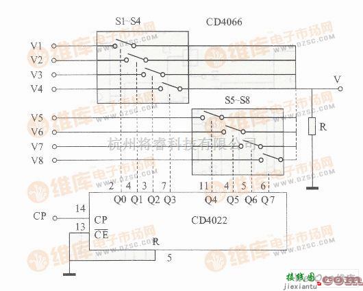 数字电路中的八路数据选择电路图  第1张