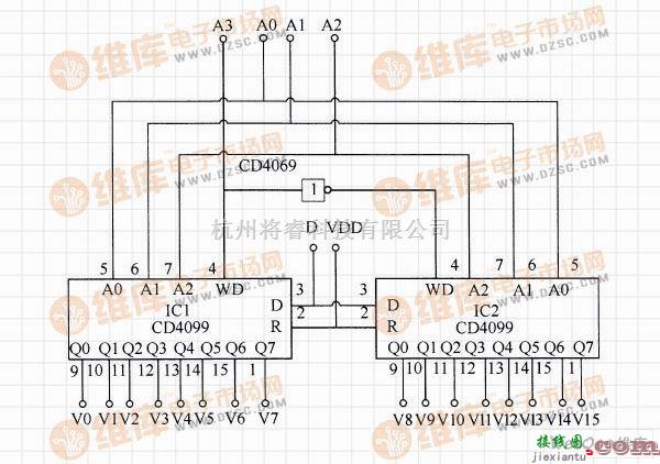 数字电路中的16通道信号分离电路图  第1张