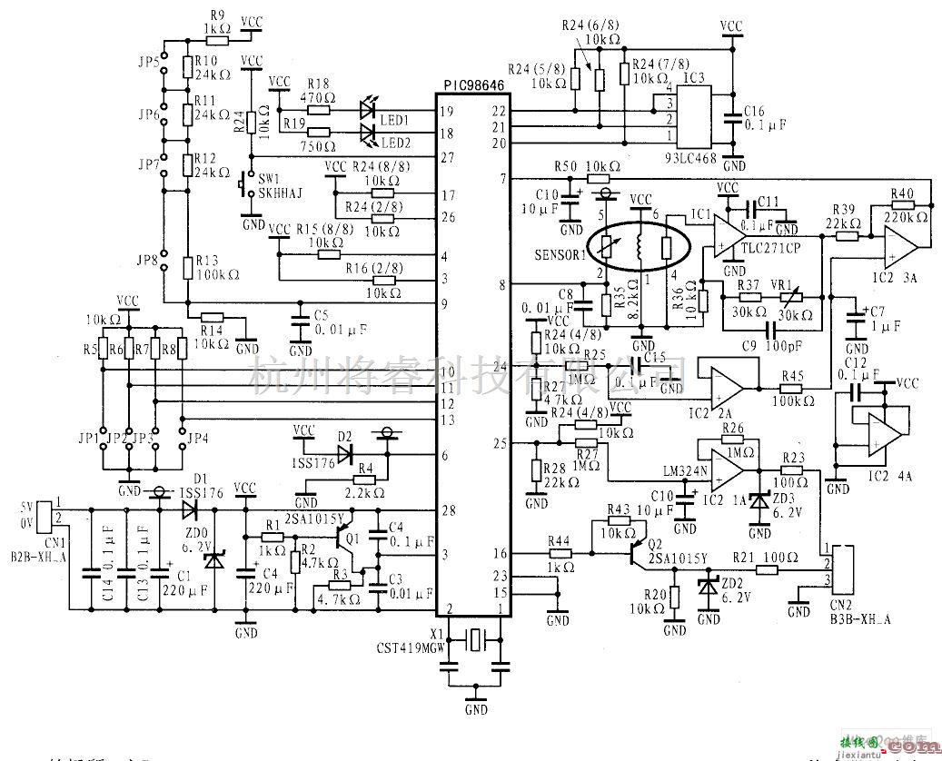 模拟电路中的利用TGS4160传感器设计的实用AM－4模块电路原理图  第2张