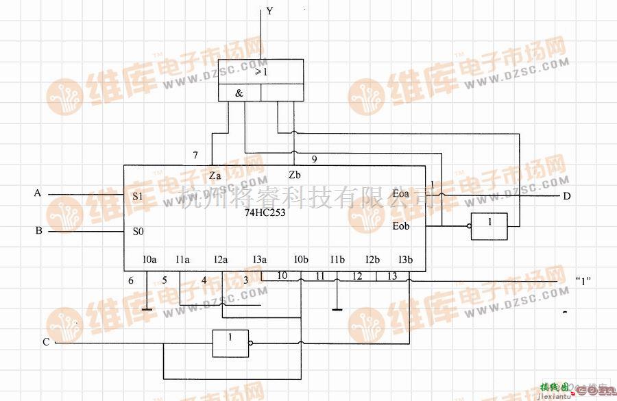 数字电路中的四变量函数电路图  第1张