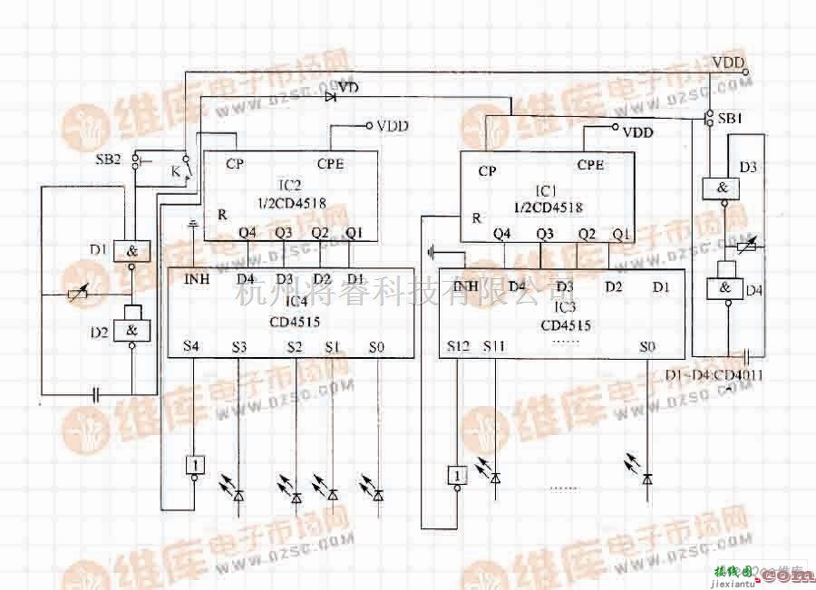 开关电路中的适用于无线电信道转换的电子步进开关电路  第1张