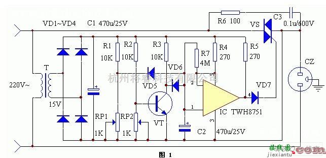 保护电路中的TWH8751构成的冰箱保护器工作原理电路图  第1张