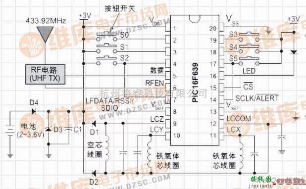 被动无钥门禁（PKE）应答器的配置电路图  第1张