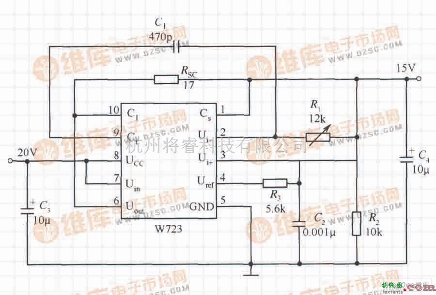 保护电路中的基于W723高压限流型保护应用电路图  第1张