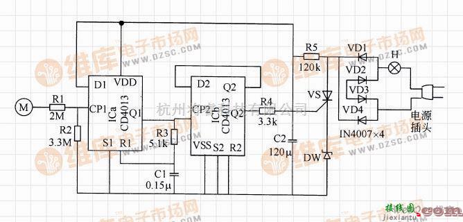 开关电路中的触摸开关控制电路图  第1张