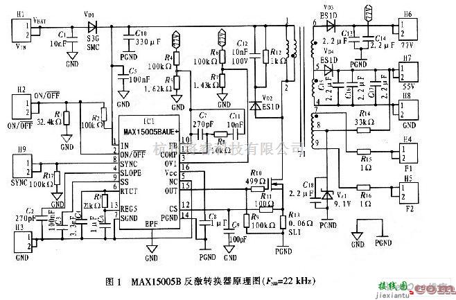 电源电路中的真空管荧光显示器(VFD)供电电源电路图  第1张