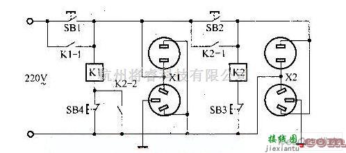 电源电路中的电脑用的按钮式顺序开关电源插座电路  第1张