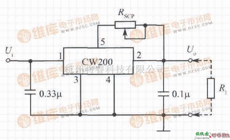 恒流源中的由CW200组成的可调恒流源电路  第1张
