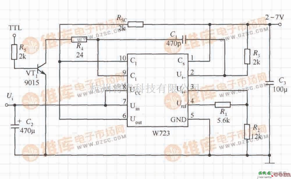 遥控电路中的由W723构成的可控型应用电路  第1张