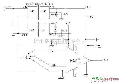 检测电路中的普通型的心电检测电路图  第1张