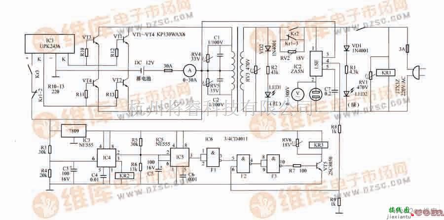 逆变电源中的在线式全自动不间断逆变电源电路  第1张